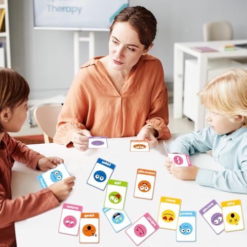 40PCS Autism Emotions Feelings Communication Cards for Speech Delay Children and Adults Special Needs Visual Aid Social Emotional Cards Special Ed Feelings Emotions Flash Card for Autism Communication - Image 3
