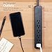 GE 6-Outlet Surge Protector, 20 Ft Braided Extension Cord, Power Strip, 840 Joules, Flat Plug, UL Listed, Black, 62943