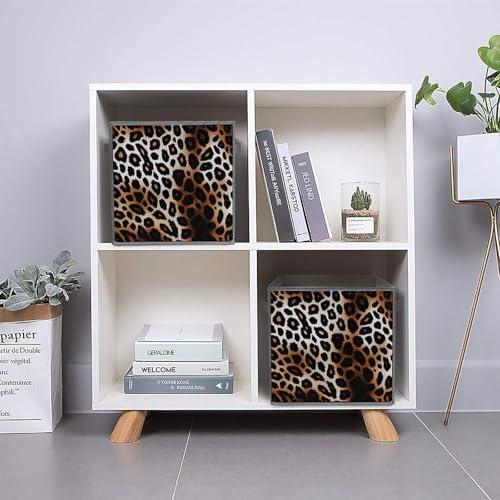 Boîtes de rangement pliables léopard pour placard et étagère - 6