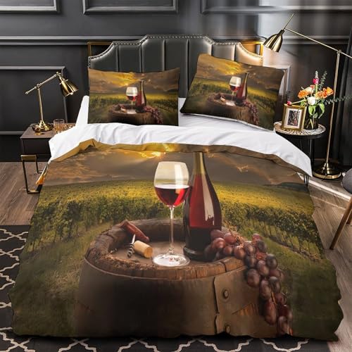 Housse de couette verre à vin 3D en microfibre résistante et finitions haut de gamme - 2