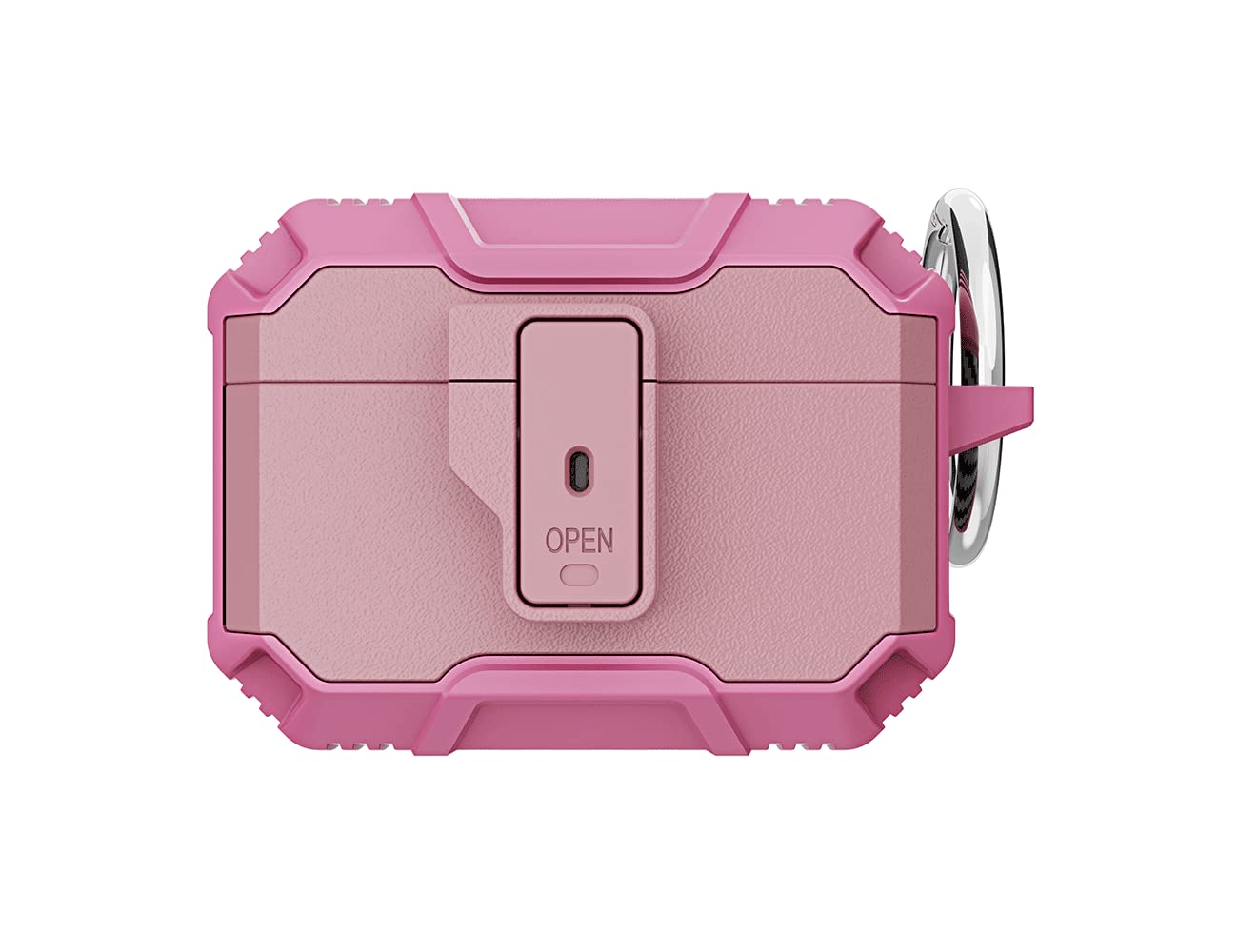 PARTYACO Case for Airpods Pro Case Cover with Lock Lid, Protective Cover Compatible with Airpod Pro Case for Men Women, Shockproof Rugged Shell for Air Pods Pro Charging Case (Pink)