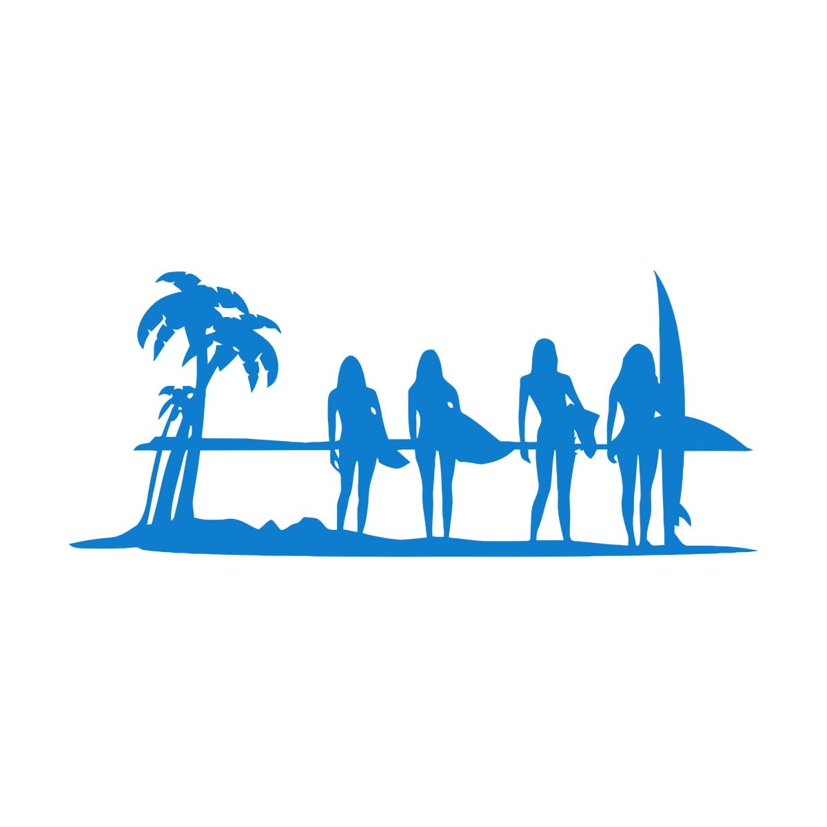 Surfing Girl Surf wall Sticker Surfboard Surfing Sports DIY Decals Home Decor Vinyl Stickers for Living Room Girls Bedroom Small - 24x57cm