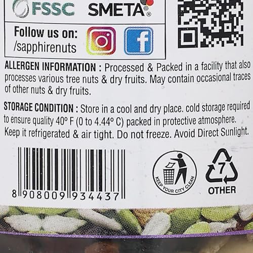 Image of Sapphire Dry Nuts Trail Mix 250 g | 7 in 1 Superfoods | California Almond | Cashews | Cranberries | Dates | Pumpkin Seeds | Green & Black Raisins | High Protein | Fibre-Rich | Oil-Free | Non-Salted | Healthy Snack for Anytime Energy | Dry fruit mix | Mix nuts | Resusable jar
