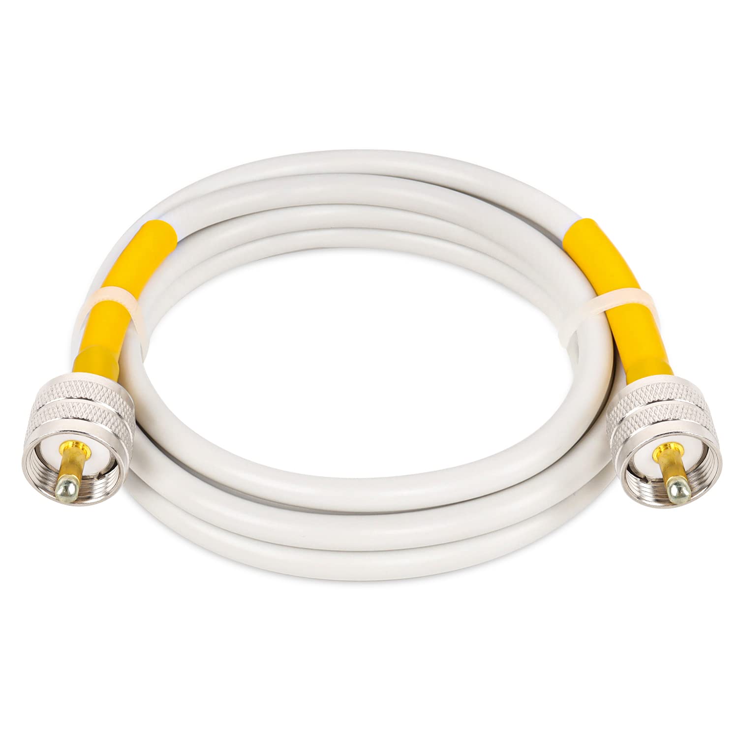 MOOKEERF RG8x Jumper Cable,6ft CB Coax Cable 50 Ohm,UHF PL259 Male to Male Low Loss CB Antenna Cable,PVC White Marine Antenna Cable for CB Radio,Ham Radio, Antenna Analyzer, Dummy Load and SWR Meter