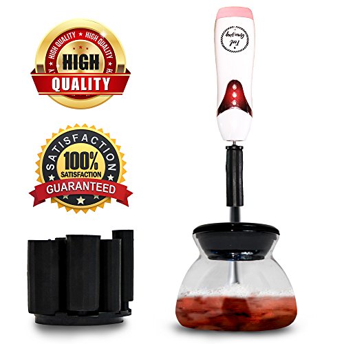 Feel Amazing Spinner Makeup Brush Cleaner & Dryer- Instantly Wash & Dry Your Make Up Brushes in 30 seconds- Works with Any Size Makeup Brush- Rechargeable Lithium Battery & Bowl Included