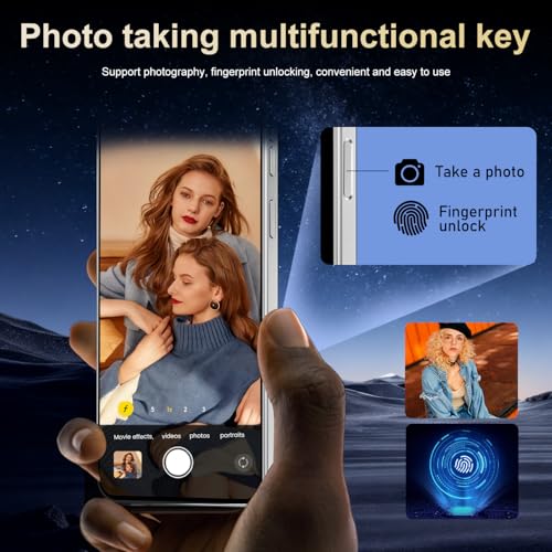 Image of Ecshock 17PM Unlocked Phone | Cell Phone Android 15.0 | 16+512GB Smartphone| 6.99 inch HD Display | Long Battery Life 7000mAh | 68+108MP Zoom Camera| Fingerprint Lock | with Dual SIM (Pale Purple)
