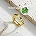 AmorArtSky 18k Gold Five Leaf Clover Dainty Inlaid Zircon Ring for Women:Fashion Lucky Five Leaf Love Promise Rings Stainless Steel Wedding Band Promise Ring Jewelry Birthday Gifts for Women