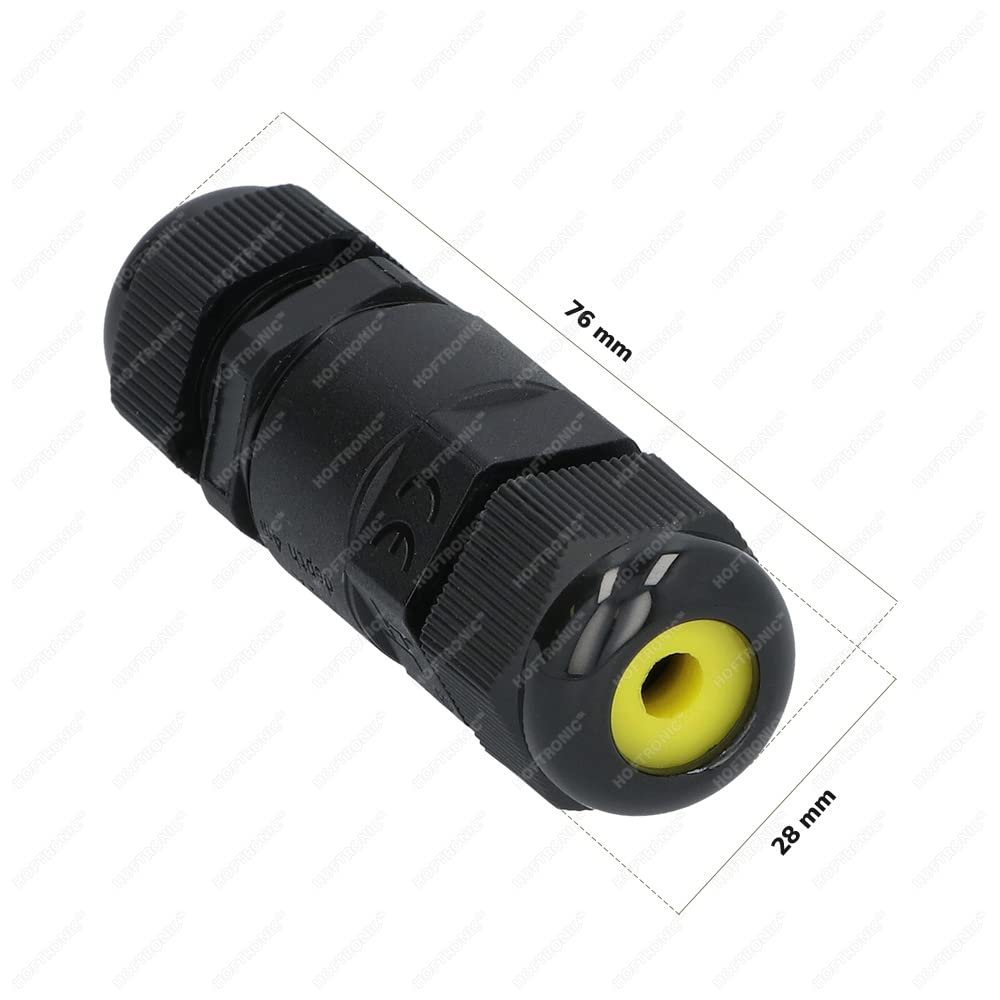 10er Set HOFTRONIC - Kabelverbinder Wasserdicht IP68-230V Kabelstecker außen - Erdkabel verbinder - 2 polig und 3 polig Kabelmuffe Erdkabel - 2,5mm2 - Kabel Schnellverbinder