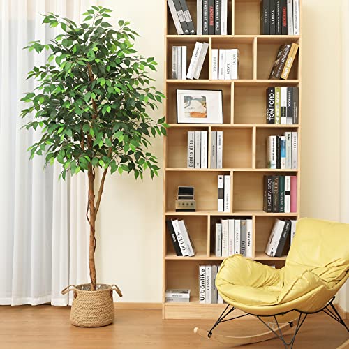Kazeila-Piante-Finte-da-Interno-210cm-Ficus-Artificiale-con-Tronchi-Naturali-Piante-Artificiali-ideali-per-la-Decorazione-Interno-casa-Soggiorno