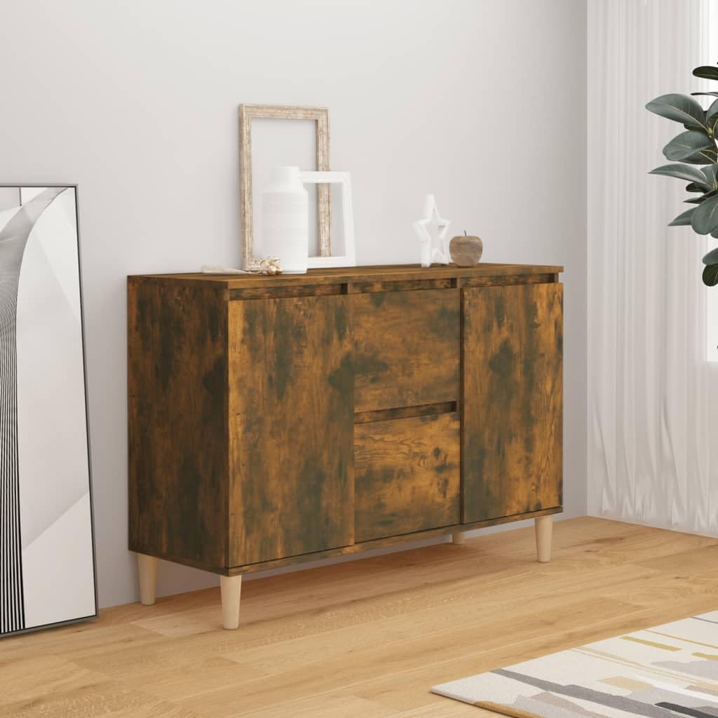 vidaXL Buffet, Armoire de Rangement, Meuble de Rangement, Armoire Latérale Salle de Séjour Salon Intérieur, Chêne Fumé Bois d'Ingénierie