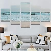 SIGNWIN 5 Panel Canvas Wall Art Modern Art Beach Coastal Expressive Global Multicolor Photography for Home Decorations Ready to Hang - 60