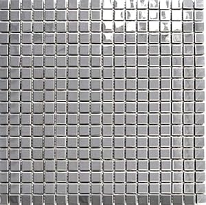 Mosani Edelstahl Mosaik Fliese MOS129-15G Silber