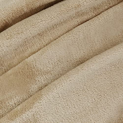 Image of VAS COLLECTIONS Premium Plush Double Blanket | 300 GSM Lightweight Cozy Soft for Bed, Sofa, Couch, Travel & Camping| 220x230 cm or 86x90 inches Beige