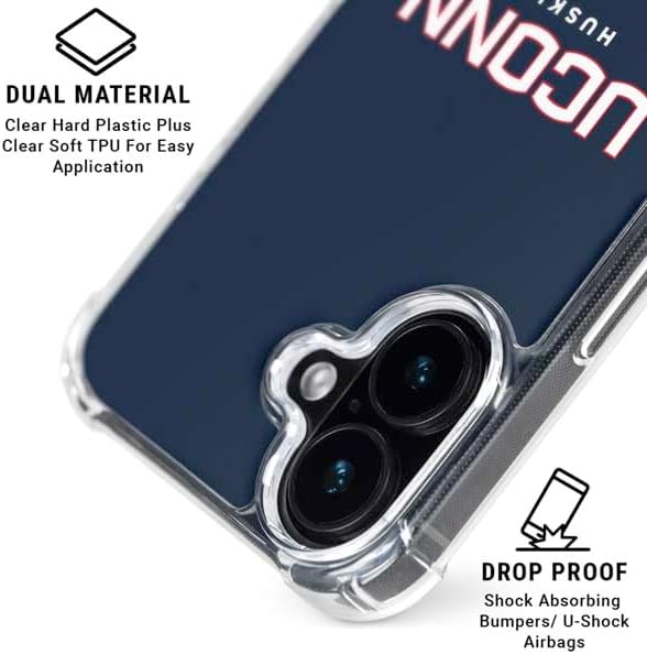 Skinit Phone Case Compatible with MagSafe iPhone 16 - Officially Licensed University of Connecticut Huskies UConn Design