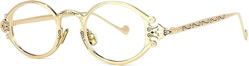 VOOGLAM Gafas retro redondas con bloqueo de luz azul para mujeres y hombres, anti fatiga ocular, gafas UV Callum