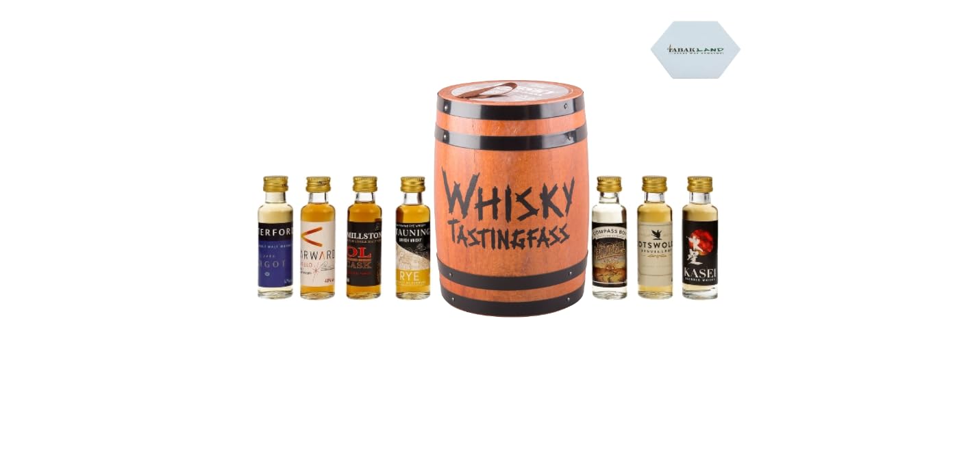 Whisky Tasting Fass | "Ich liebe Whisky" | 7 x 20 ml | 1770 Glasgow The Original, Isle of Raasay, Old Ballantruan, The GlenAllachie 8j, Lochlea Our Barley, Glencadam, Nc'nean | 44,7% Vol.