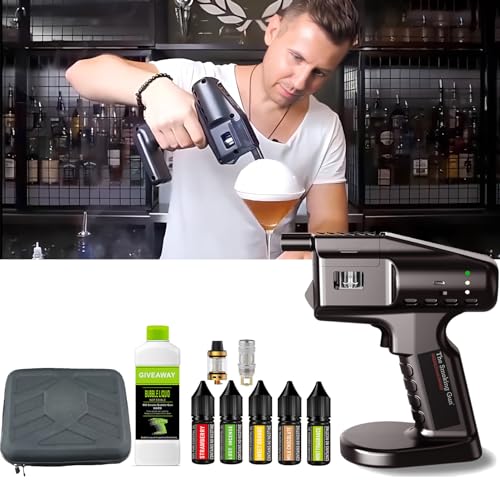 Pistolet do palenia ręczny wędzony pistolet bąbelkowy zestaw do palenia koktajli generator zimnego dymu do napojów molekularny rozpylacz wody - 5 szt. olejek eteryczny zapach mięty