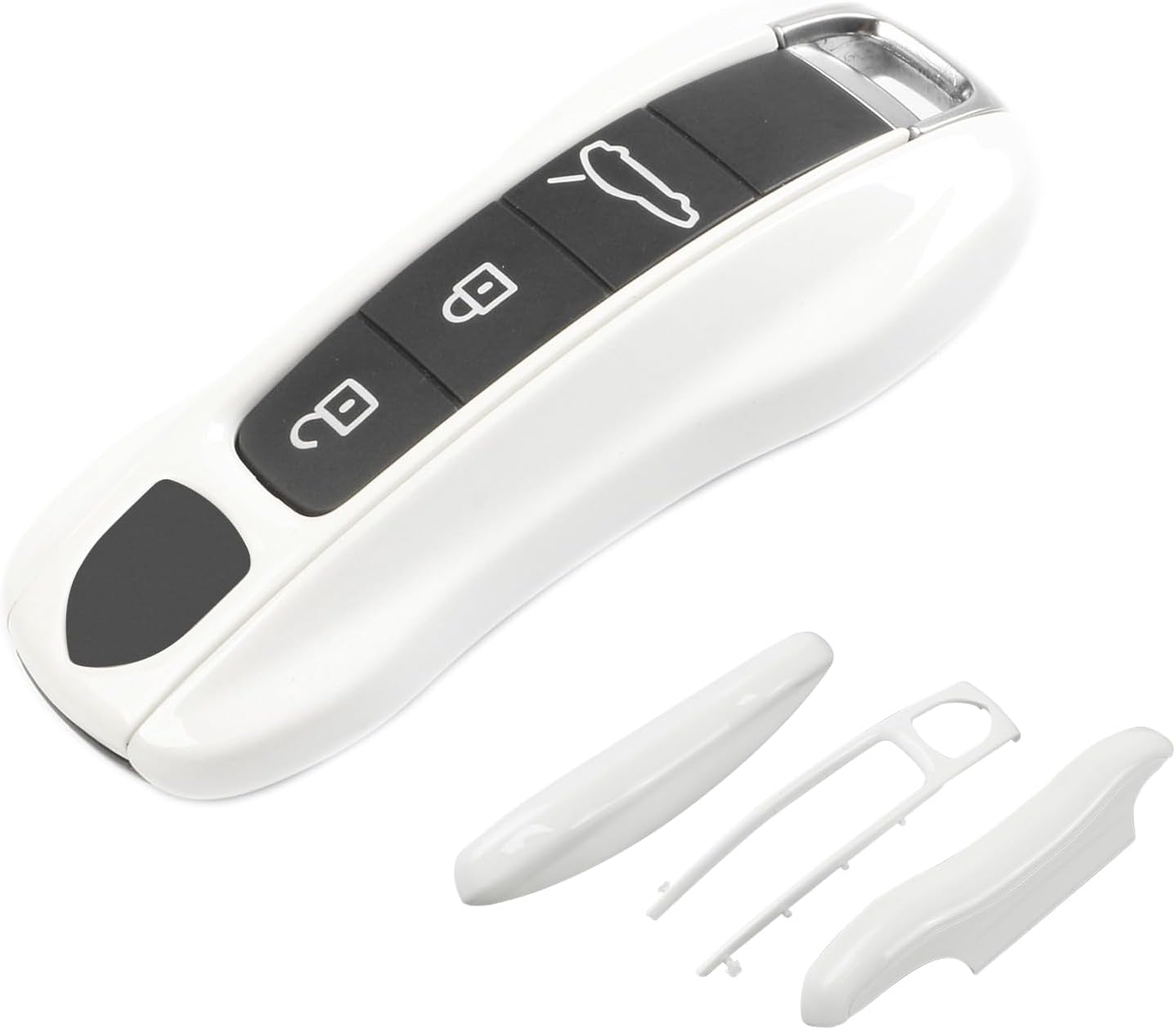 Pearl White Key Fob Cover Compatible with Porsche Cayenne 2018-2025 Panamera 2017-2024 911 2019-2023 Taycan 2019-2024 Compatible with Porsche Key Cover