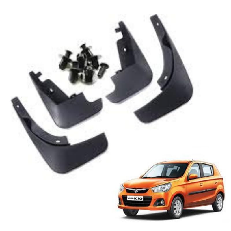 Autokaar OE Type/Box Type Car Mud Flap for Maruti Suzuki Alto K10 2022 Onwards, Black