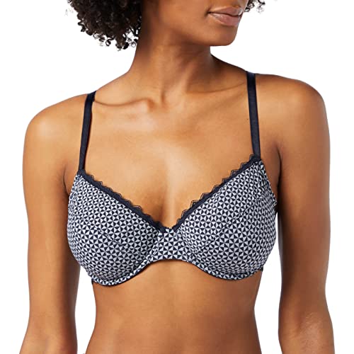 ESPRIT Damen Bügel BH Feminine Micro Print Par Underwire Bra, Navy, 85B