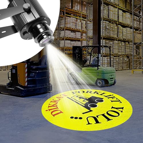 GEZHOUBA GOBO Projector, Free Custom Logo Projector Light, IP67 Waterproof LED Light for Business Shop Advertising Wedding Stage Factory Warning Sign Indoor Outdoor 50W, with Remote Control