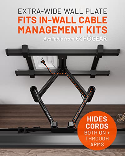 Echogear Full Motion Tv Mount With Adjustment Handles For Big Tvs Up To 90" - Smooth Full Motion Without Touching Your Tv - Streamlined Install & Pre-Assembled Tv Interface - Ideal For Oled & Qled Tvs #TOP7