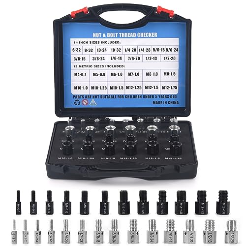 NEDDIE Nut and Bolt Thread Checker (26pcs)