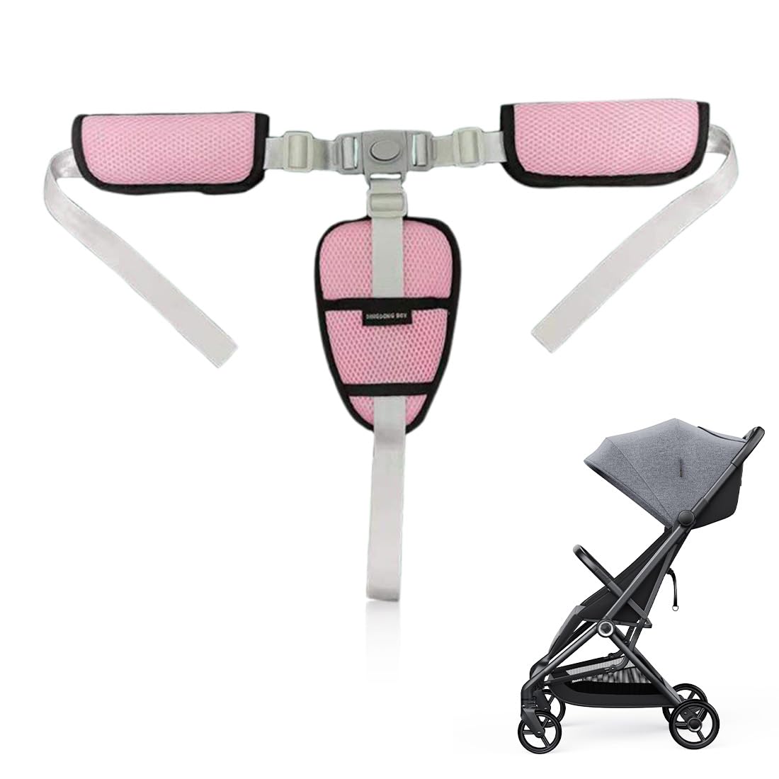 Cinture Passeggino Universali, Cintura di Sicurezza per Bambini Imbracatura per Seggiolone a 3 Punti Regolabile Seggiolino Cinghie Passeggini Anticaduta Adatta per Seggioloni Auto Carrozzine