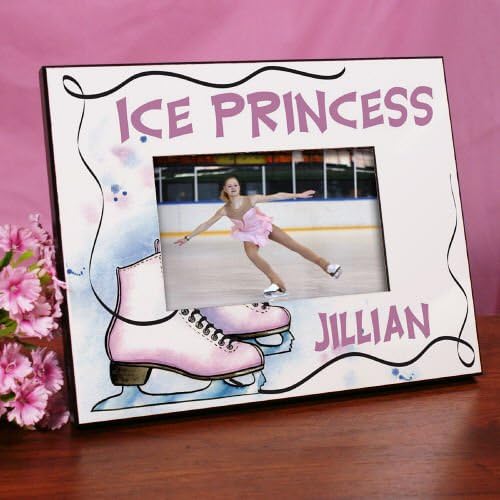 GiftsForYouNow Personalized Ice Skating Printed Frame, Holds a 3.5" x 5" or 4" x 6" Photo