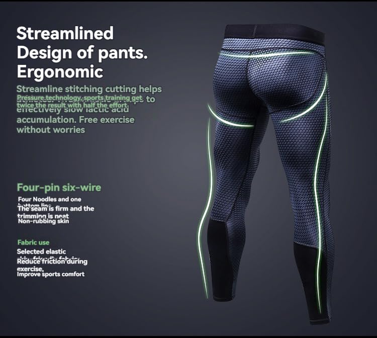 Wayonge Men's Compression Pants Athletic Leggings Underwear Cool Dry Active Yoga Tights for Running Workout Basketball (XX-Large,YE-4010-Black net)