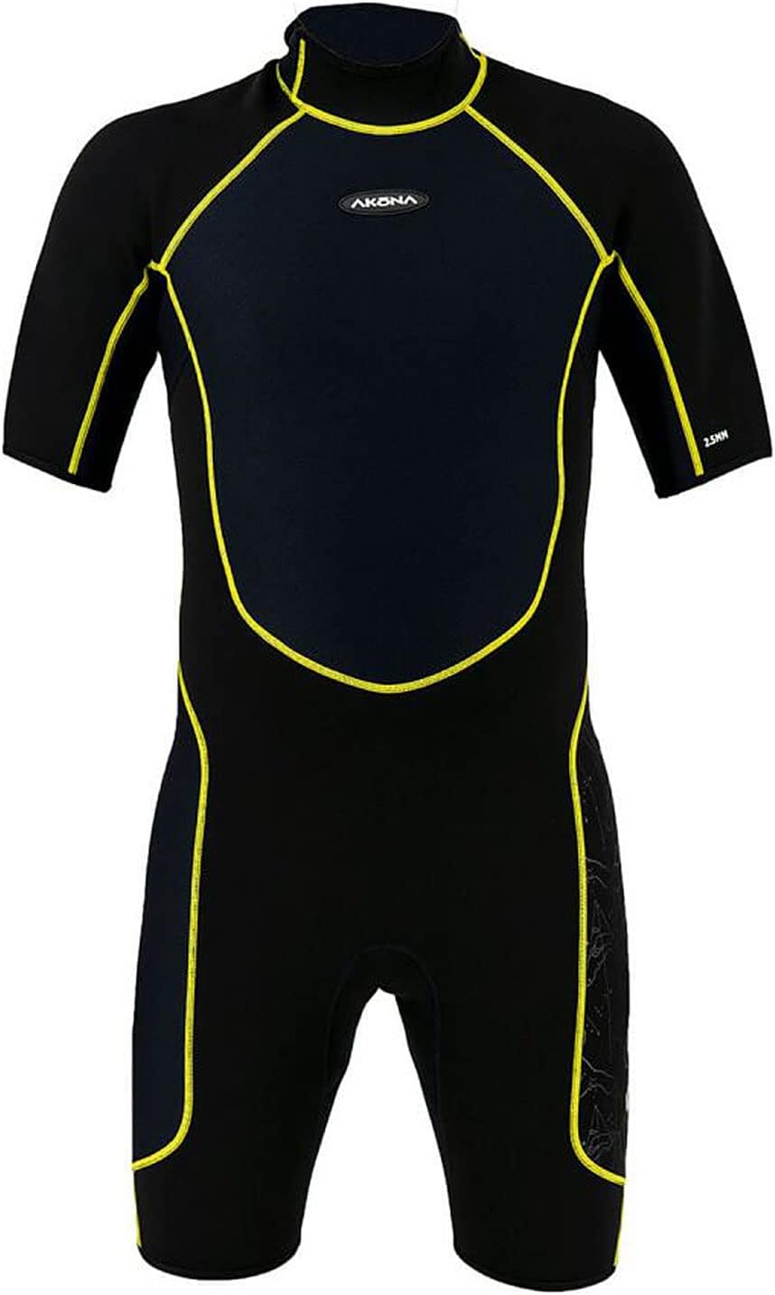 AKONA Men's 2.5mm Shorty Wetsuit with Back Zipper. Scuba, Snorkeling, Paddle Boarding, Kayaking, Surfing