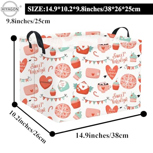 Image of Rectangular Valentine's Day Gift Basket - Empty Baby Girl Basket Kids Storage Bin Organizer Box