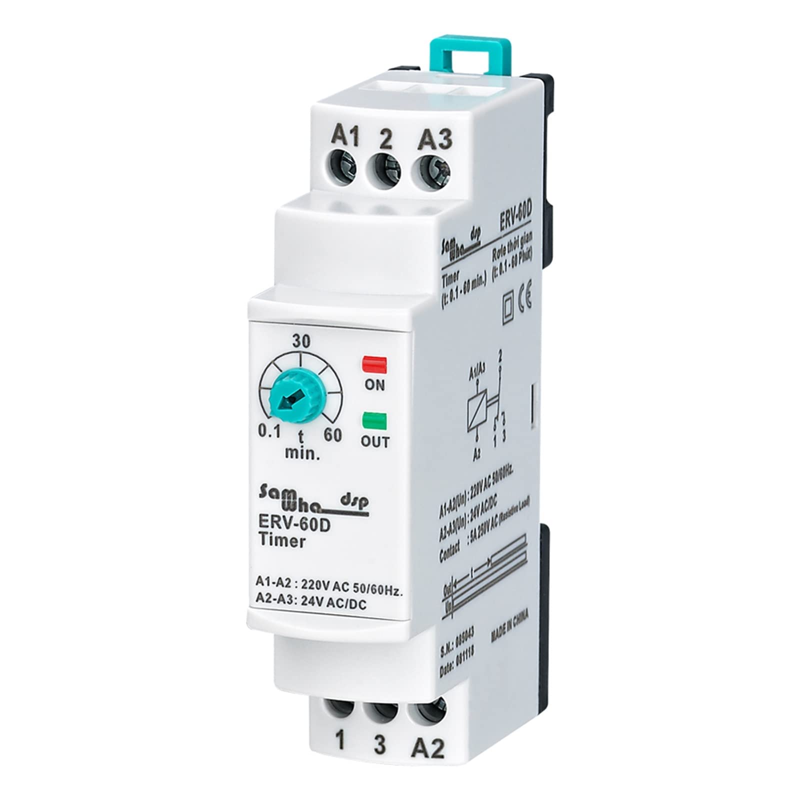 AQHYEBNSR ERV-60D On Delay Time Relay Electronic Adjustable