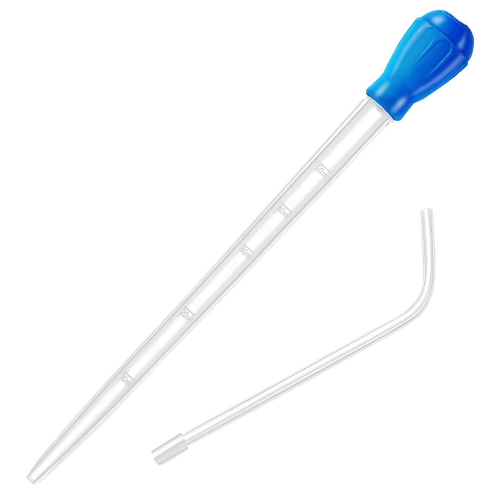 Depeew 27.7IN Extra Long Turkey Baster for Aquarium Coral Fish Feeder,Blue