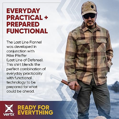 Vertx Last Line Mens Long Sleeve Plaid Flannel Tactical Shirt with Pockets Built for Concealed Carry, CCW, and Daily Wear2