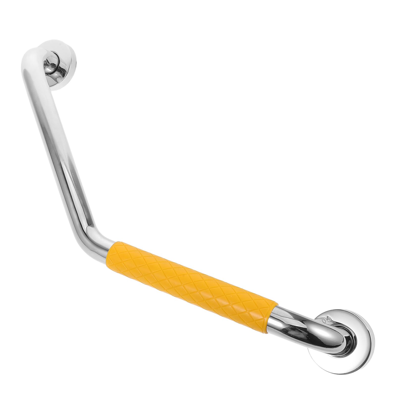 Barra de seguridad para baño de acero inoxidable 304 de 28 cm con silicona amarilla antideslizante
