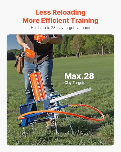 Image of VEVOR Clay Pigeon Thrower, Automatic Skeet and Trap Launcher with Adjustable Angle & Foot Pedal for Clays Throwing Shooting Sports