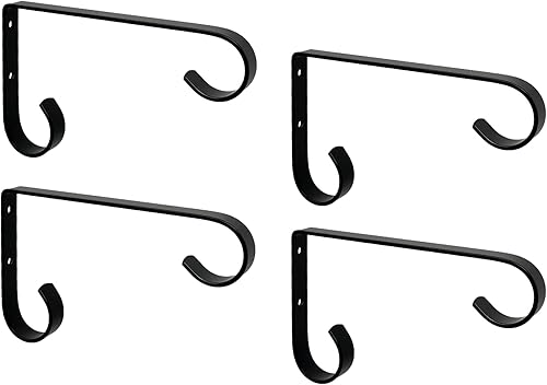 Tetra-Teknica YH06-01 Ganchos de soporte de hierro de 6 pulgadas para macetas, linternas, comederos de pájaros y más, acabado mate con recubrimiento