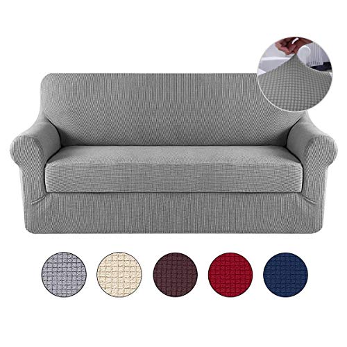 Umiwe Fundas Sofa Elasticas Funda Sillon 2 Plazas Cubre Sofa 3 Plazas 4 Plazas Funda Sofa Acolchada Sofa Saver Para Perro En Gris Caqui Azul Marino