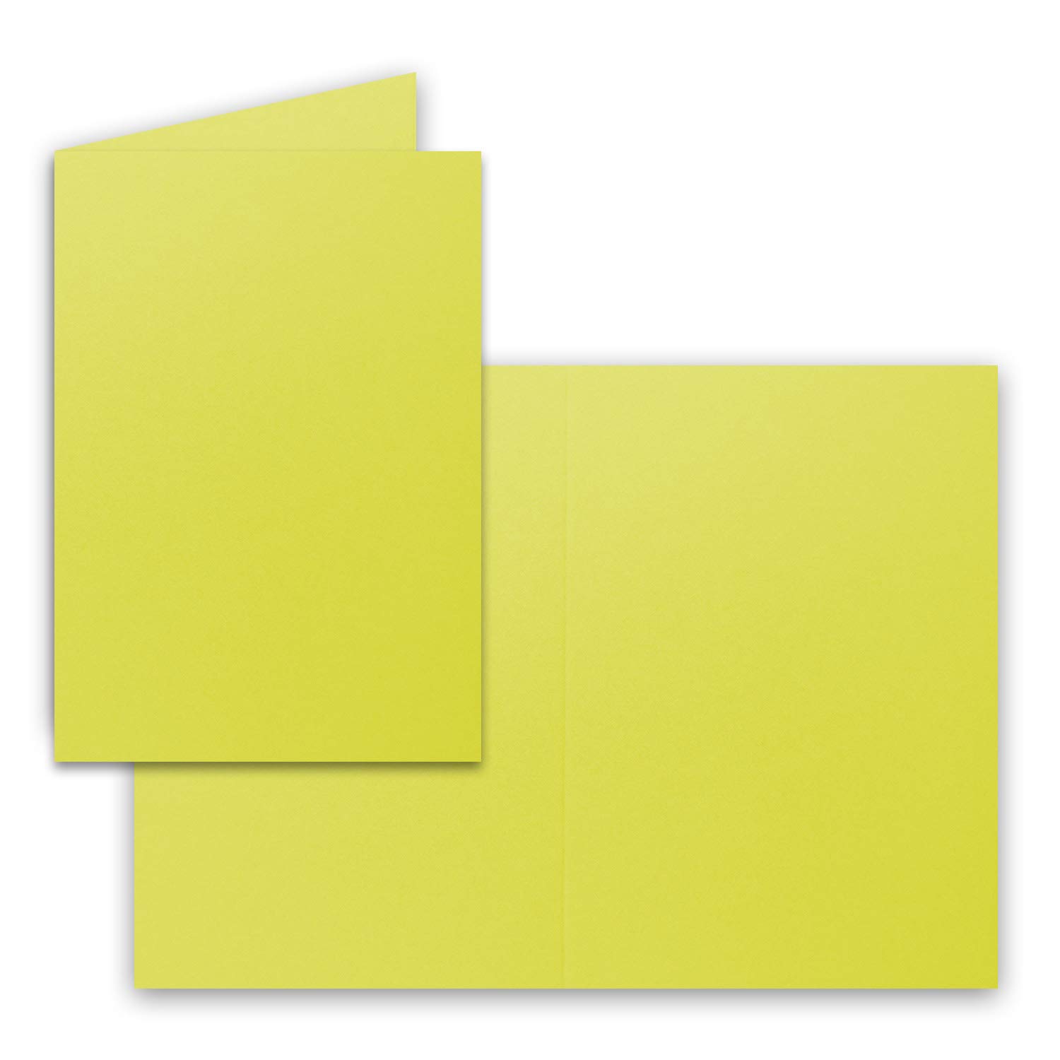200x tarjetas plegables B6 - color: lima (amarillo-verde) - 11,5 x 17 cm (abiertas: 23 x 17 cm) - muy resistentes - tarjetas artesanales para invitaciones y tarjetas de felicitación