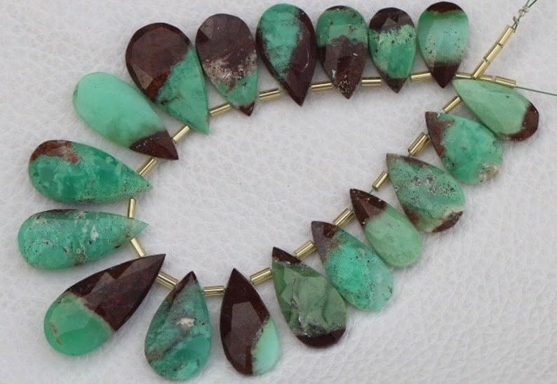 Perles naturelles en chrysoprase facettées de qualité gemme pour la haute joaillerie
