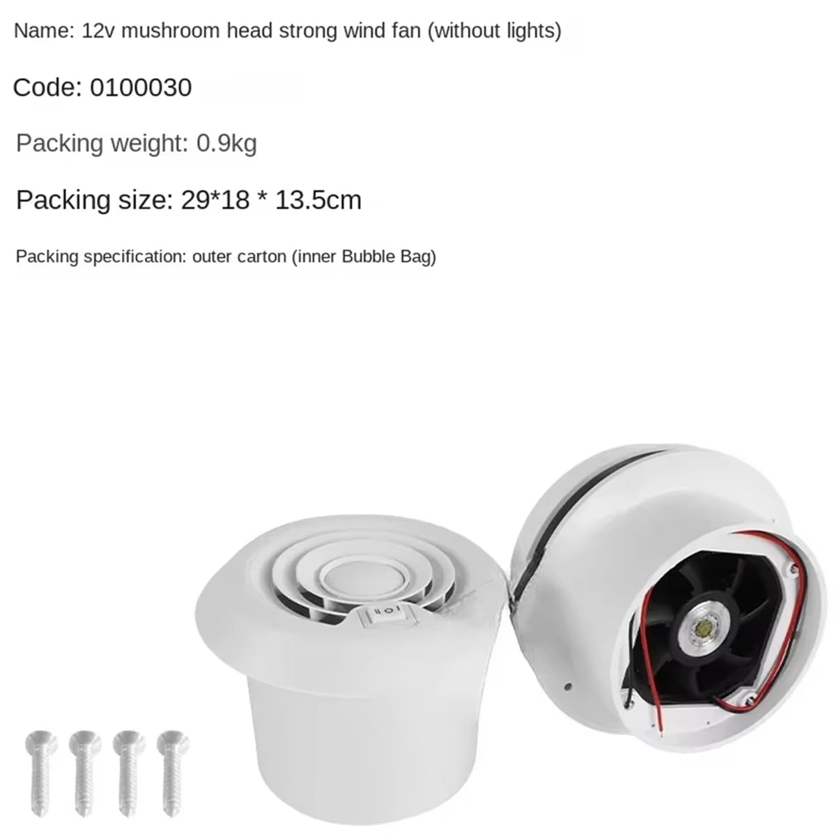 Ventilación de Aire Silenciosa de Techo Refrigeración Rejilla de Enfriamiento Ventilador de Escape Autocaravana Remolque de Viaje Furgoneta