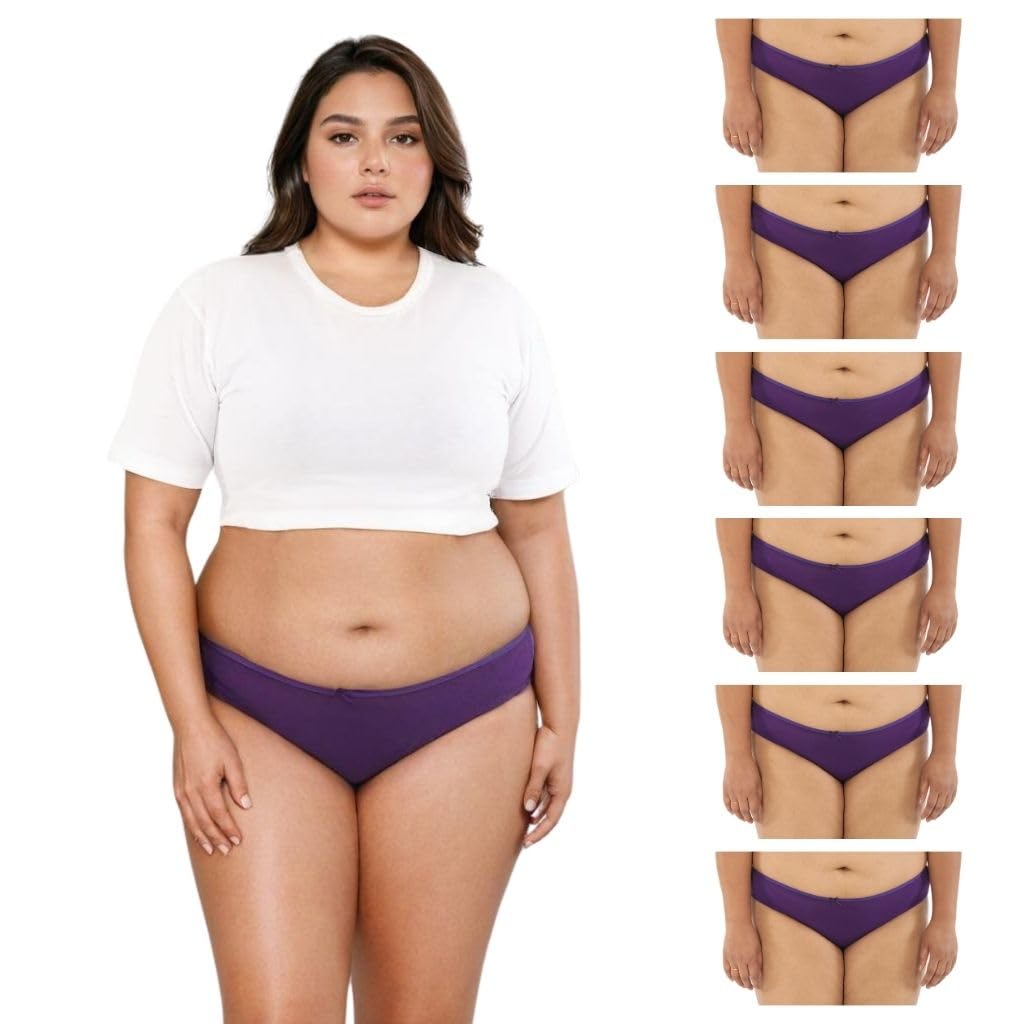 adira | Plus Size Bikini Panty for Women | Plus Size Brzee Bikinis | Lightweight Cotton-Elastane Fabric | Super Stretchy for Comfort | No Visible Panty Lines | Pack of 6-picture-45