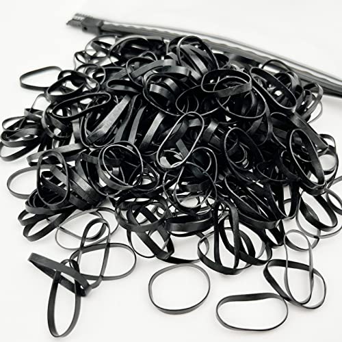LLTGMV Elastic Hair Ties Rubber Bands Mini Polyband Soft Ponytail Holder Thickened Rubber Bands for Women Kids Baby Girls - 1000pcs Black
