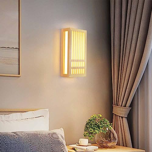 Lámparas de ambiente para sala de estar con aplique de pared rectangular de estilo japonés 3
