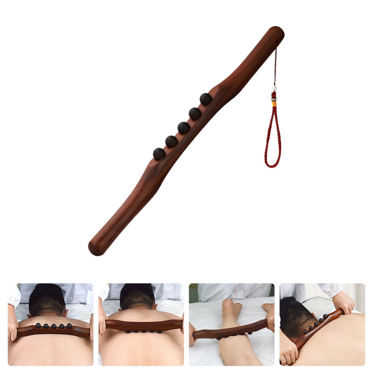 SHERCHPRY 2 Piezas Palo De Rodar Herramienta Músculo Beto Cuerpo Hombro Raspando Palo Masajeador Barra De Masaje Corporal Palo De Masaje Vara Palo De Madera Haya Brown