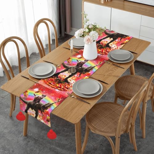 Décoration de table anniversaire et mariage : chemin de table chat - 2