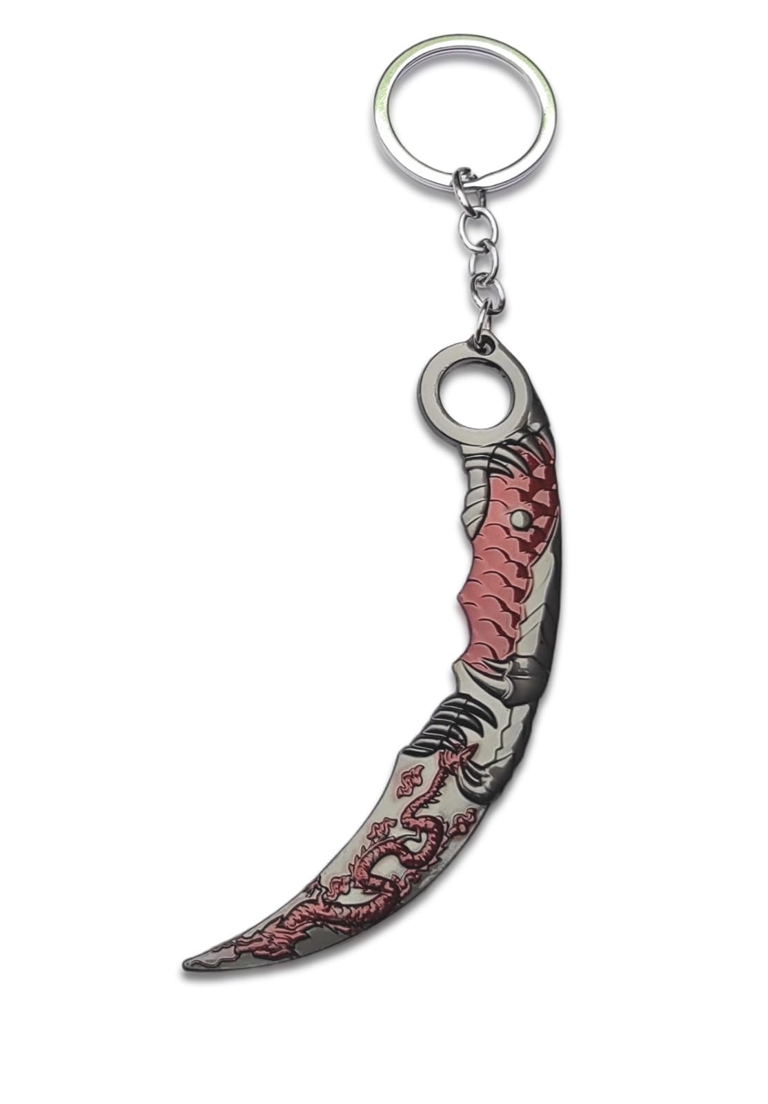 Dragon Engraved Karambit Keychain | Metal Fantasy Knife Style Key Ring | Gaming Collectible Accessory for Backpack, Keys & Gifts-image-49