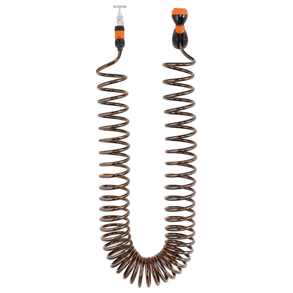 Claber Spiral kit Plus, manguera flexible en espiral, conectores y rociador multifunción