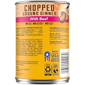 PEDIGREE CHOPPED GROUND DINNER Grownup Canned Smooth Moist Canine Meals with Beef, 22 oz. Cans (Pack of 12) PEDIGREE CHOPPED GROUND DINNER Grownup Canned Smooth Moist Canine Meals with Beef, 22 oz. Cans (Pack of 12)